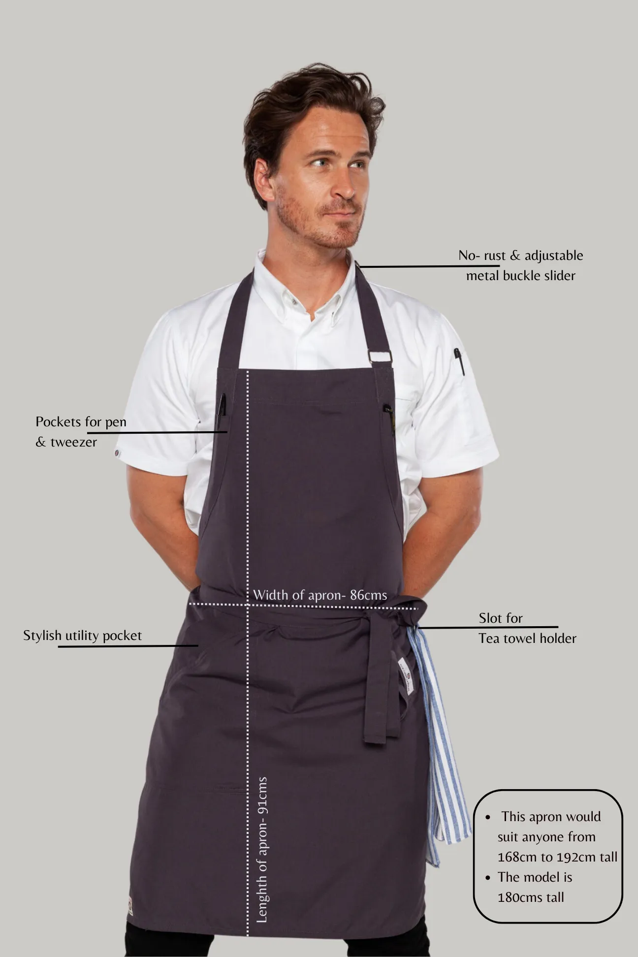 Niche Gray Wolf  bib chef apron one size