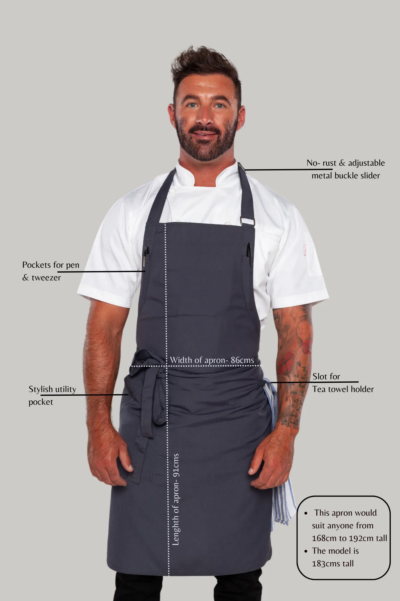 Niche Lead bib chef apron one size