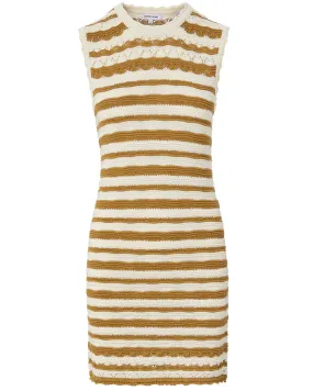 Off White and Desert Khaki Templeton Dress