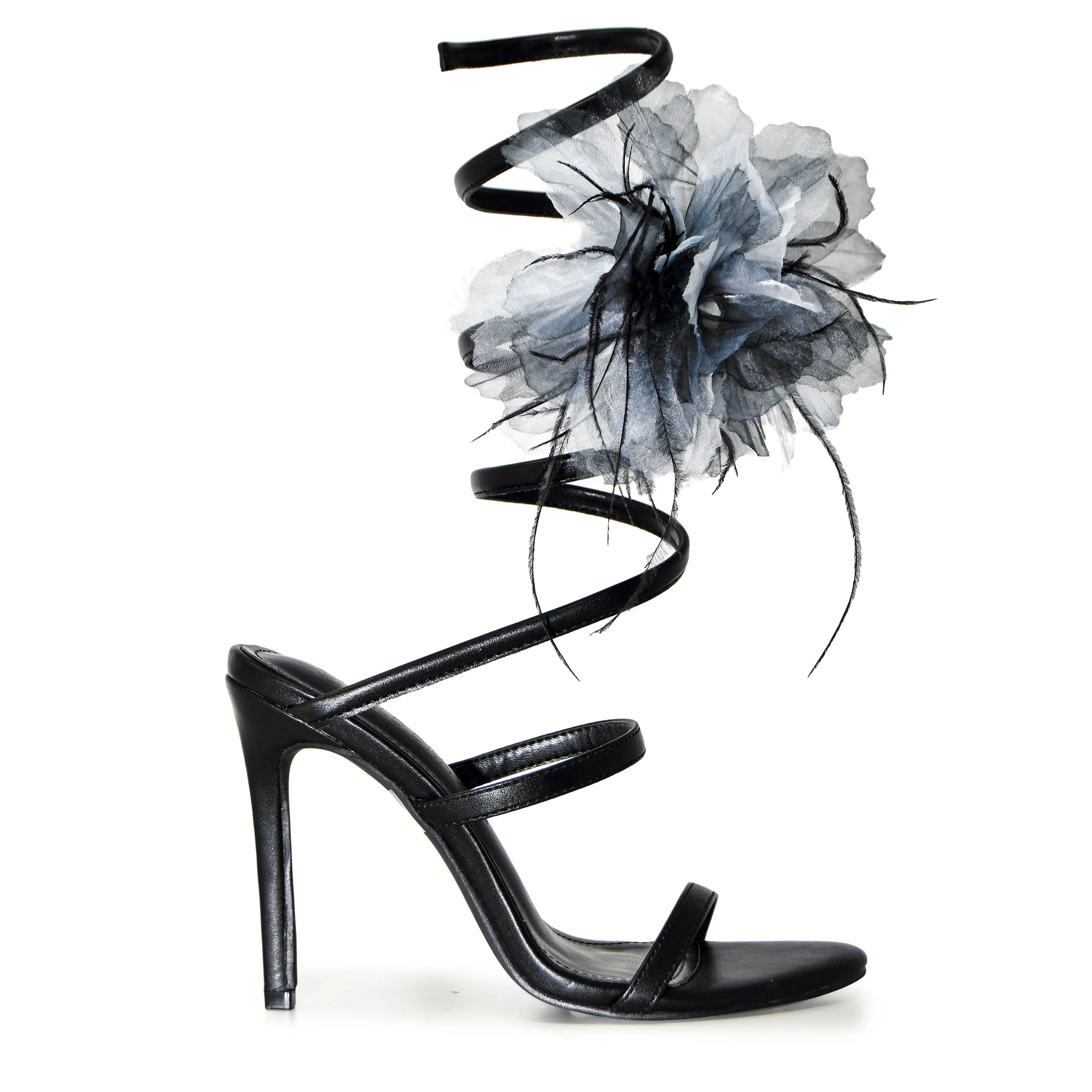 PARIS-01 Floral Strappy Coil Wraparound Sillito High Heels