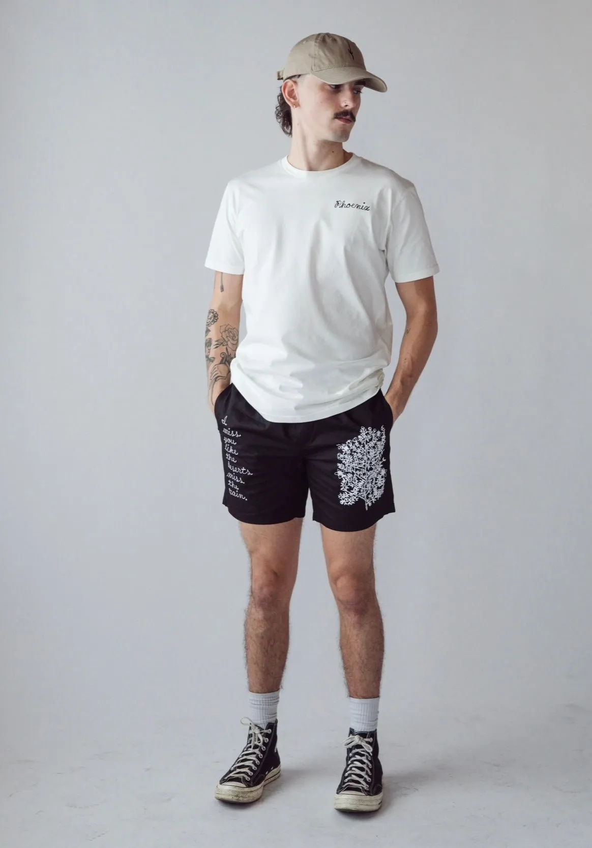 PHX GEN Desert Shorts - Miss The Rain Chainstitch - Black