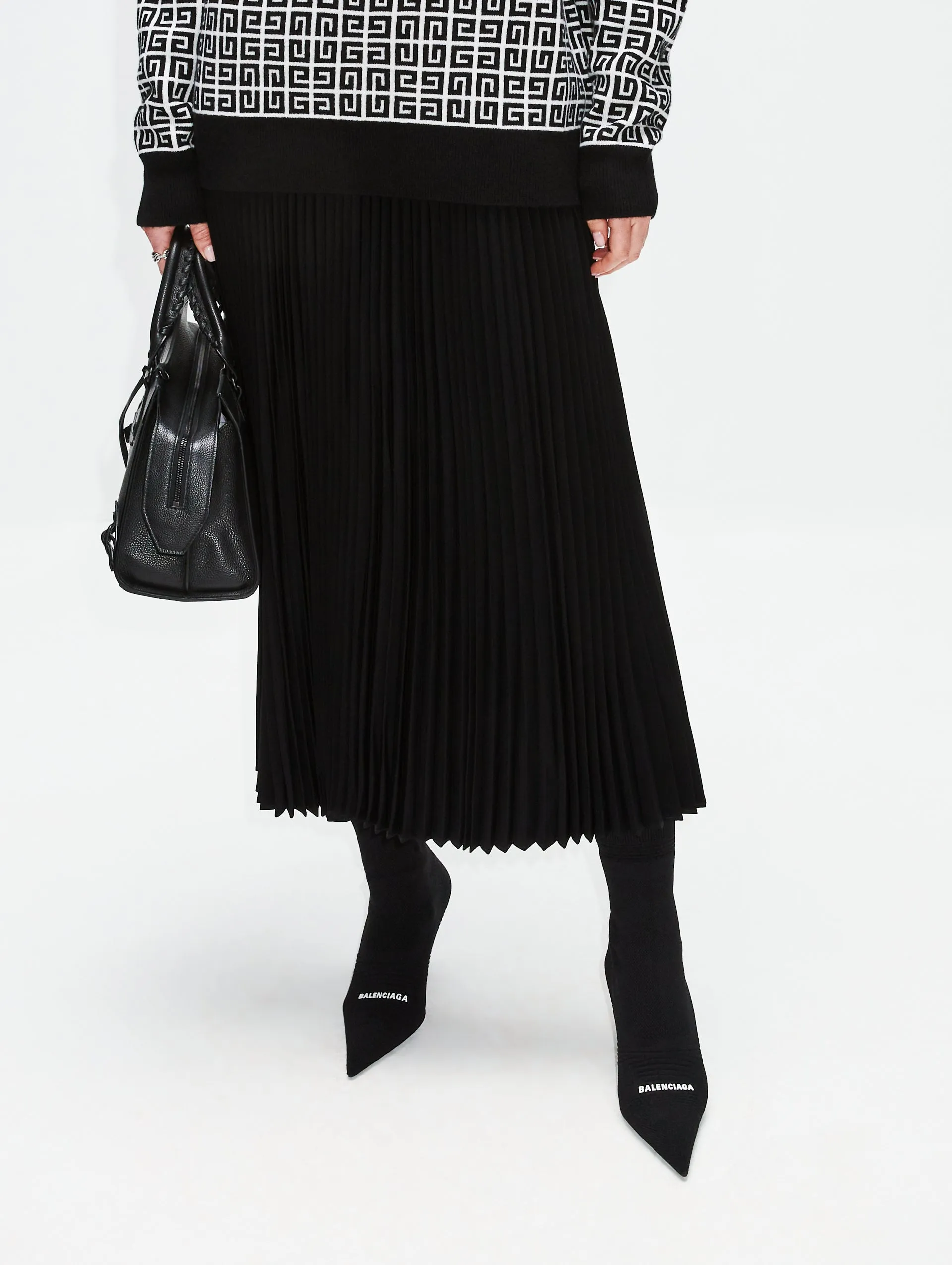 Pleated Elastic Skirt