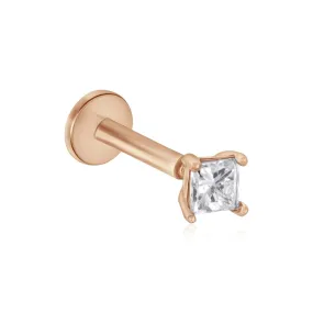 Princess Cut Diamond Flat Back Stud