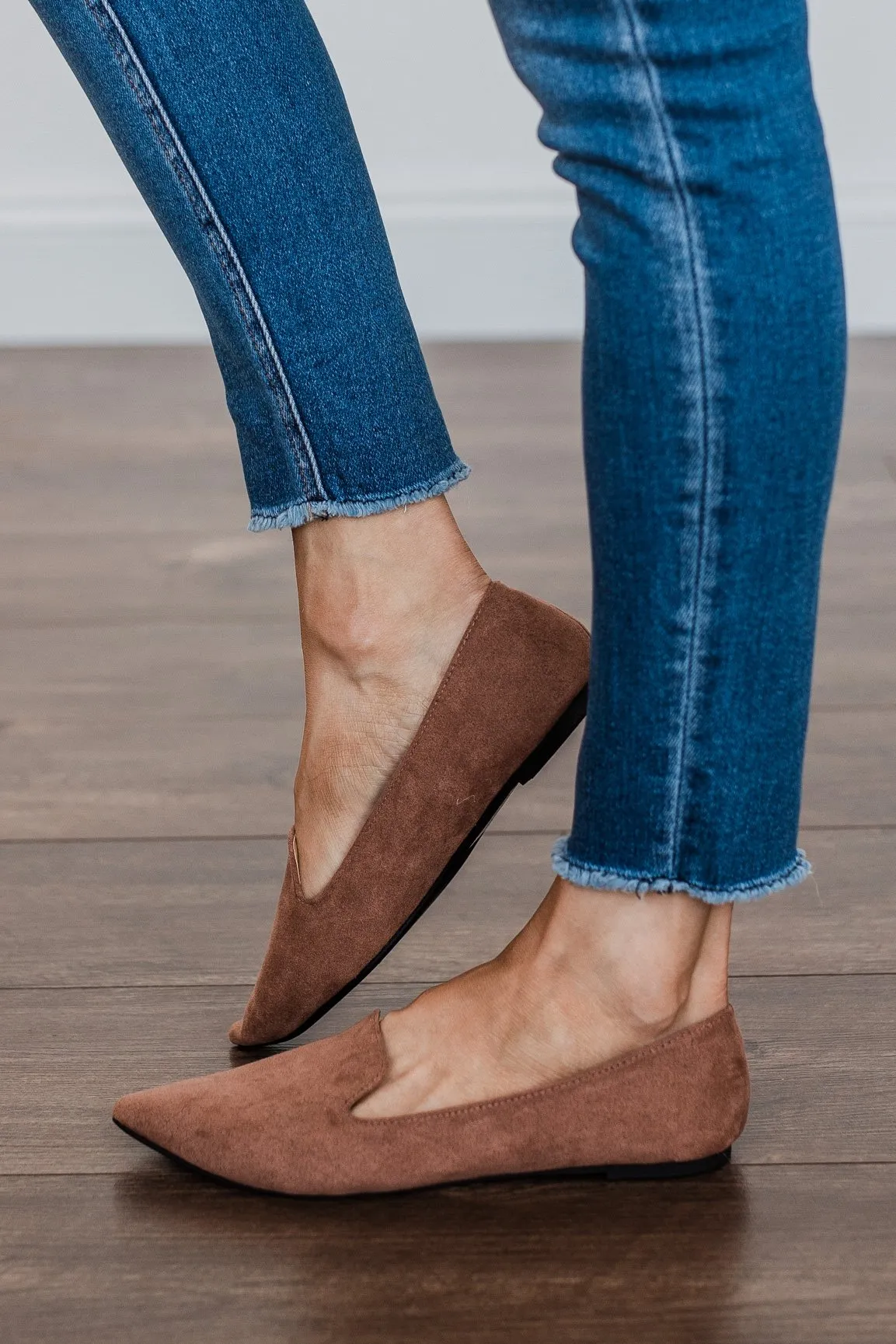 Qupid Zoom Flats- Mocha Suede