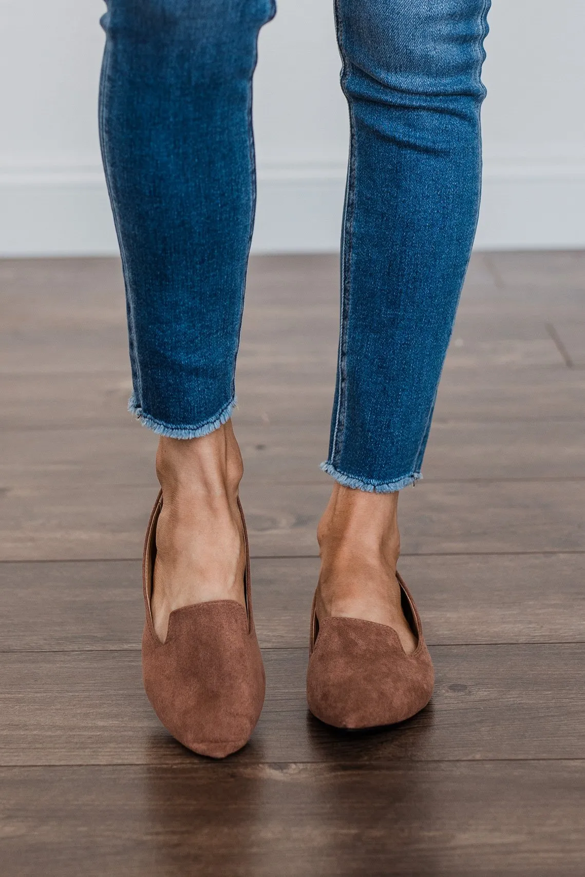 Qupid Zoom Flats- Mocha Suede