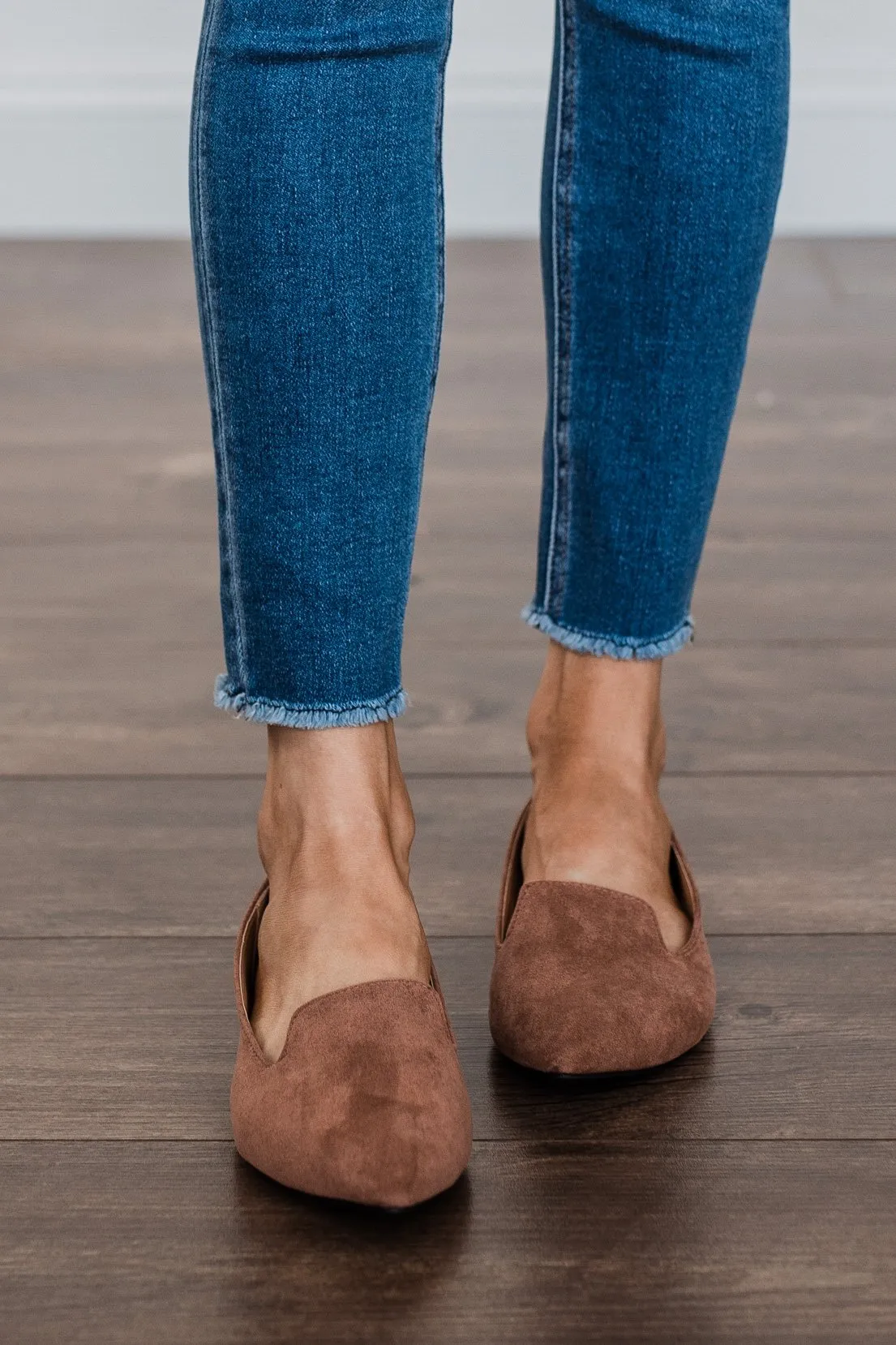 Qupid Zoom Flats- Mocha Suede