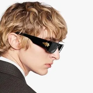 Retro Men's Gradient Mirror UV400 Small Rectangle Shades Sunglasses