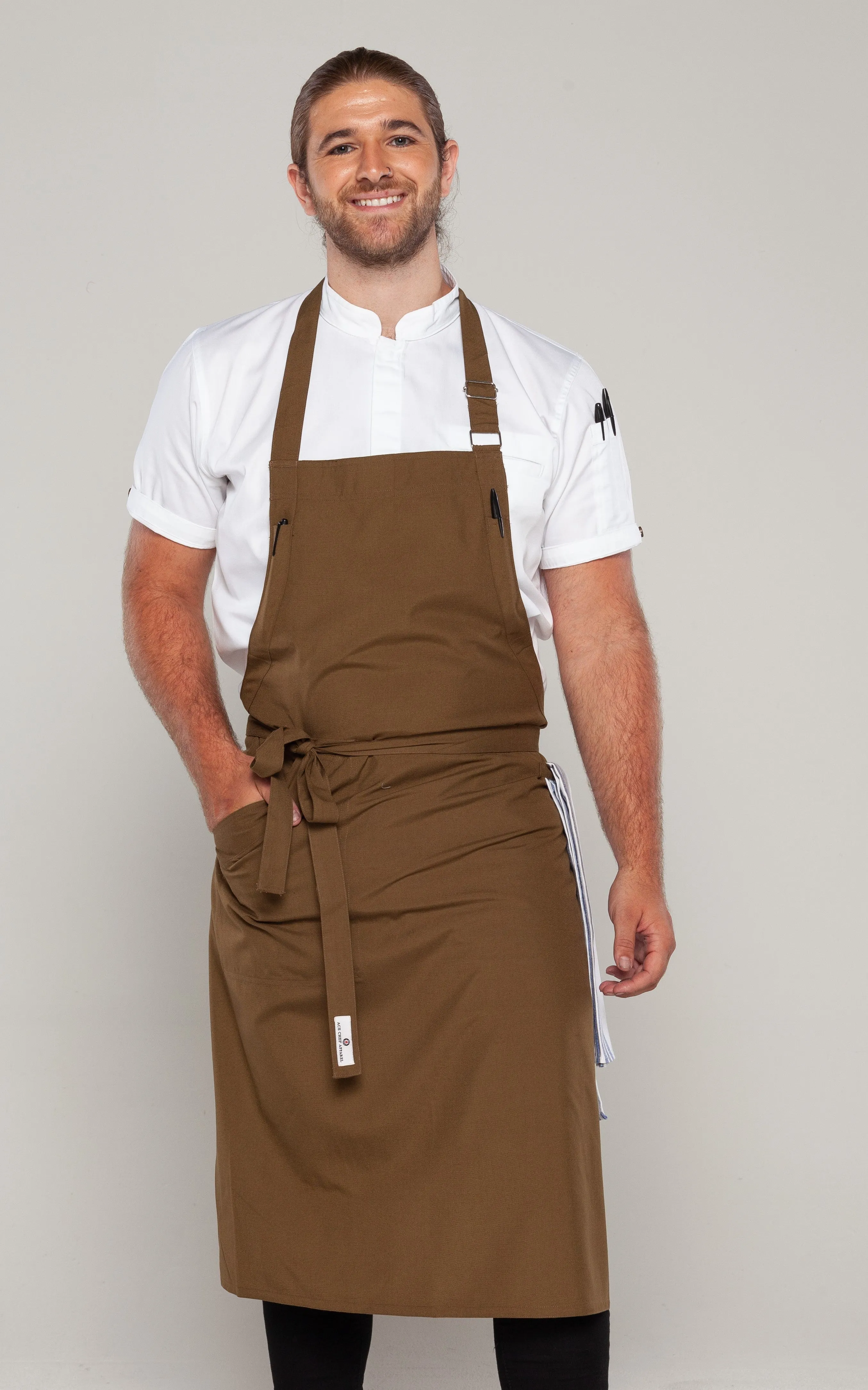 Ross Olive Green bib Chef Apron Large Size