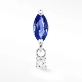 Sapphire Flat Back Earring Movement 14k White