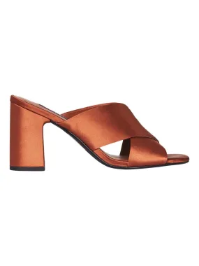 Senso Women's Marley Satin Block Heel Sandal - ORANGE