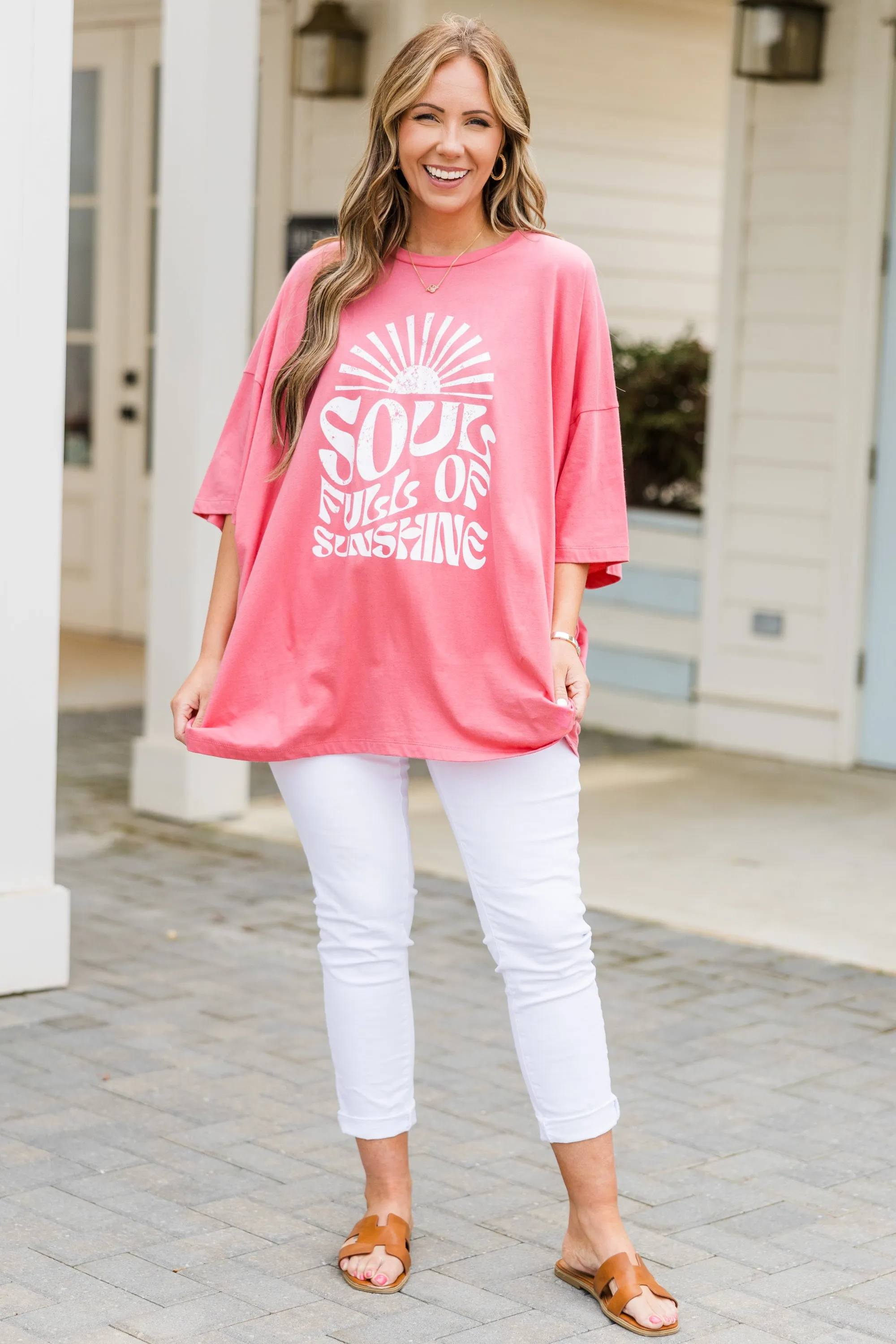 Soulshine Boyfriend Tee, Desert Rose