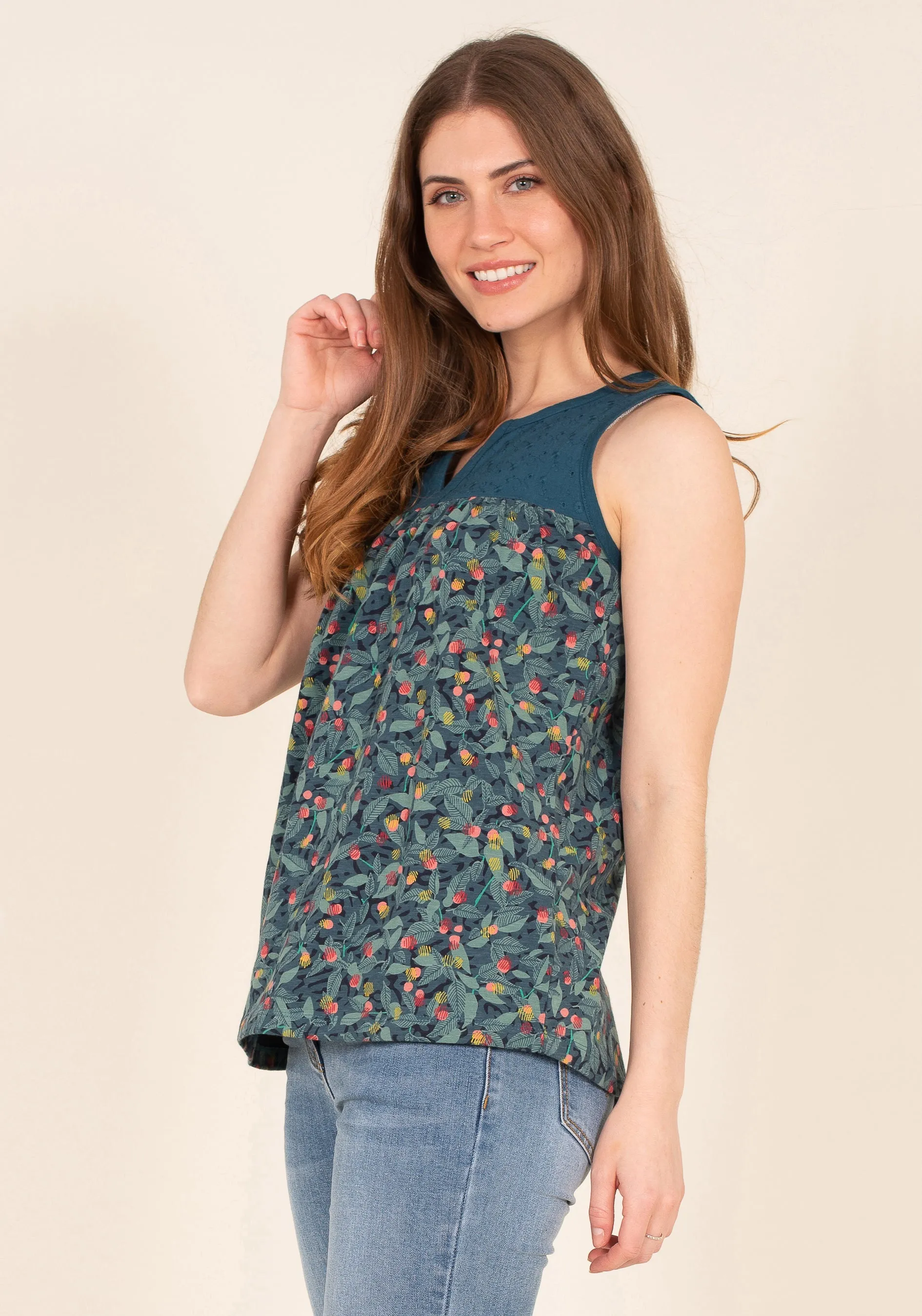 Summer Berry Sleeveless Top