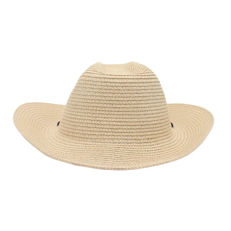 Summer Casual Beachwear Curling Brim Cowboy Hat for Men and Women