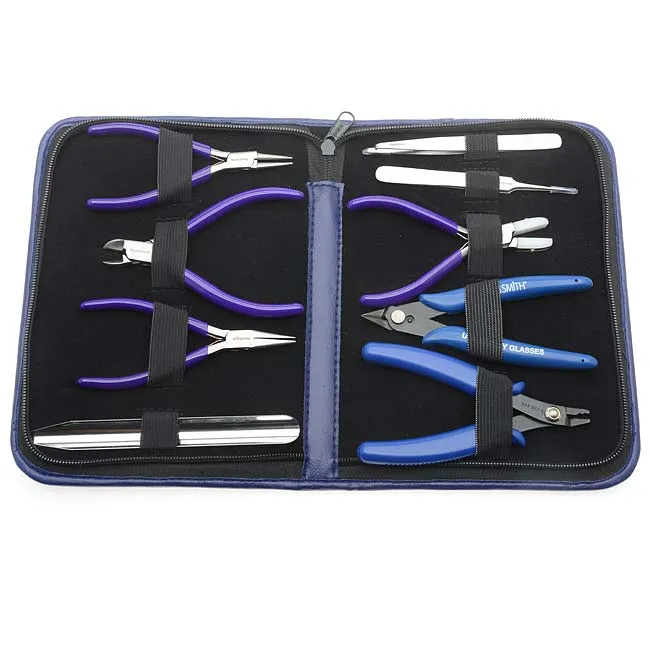 The Beadsmith Deluxe Jewelry Pliers Tool Kit 9 Piece w/ Case