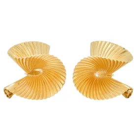 Tiffany & Co. Retro 18 Karat Gold Vintage Fanning Schuler Vintage Earrings