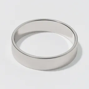 White Gold Flat Wedding Band - Matte 5mm