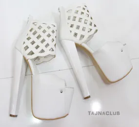 White Peep toe Platform High Heels